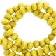 Wooden beads round 6mm Lemon yellow